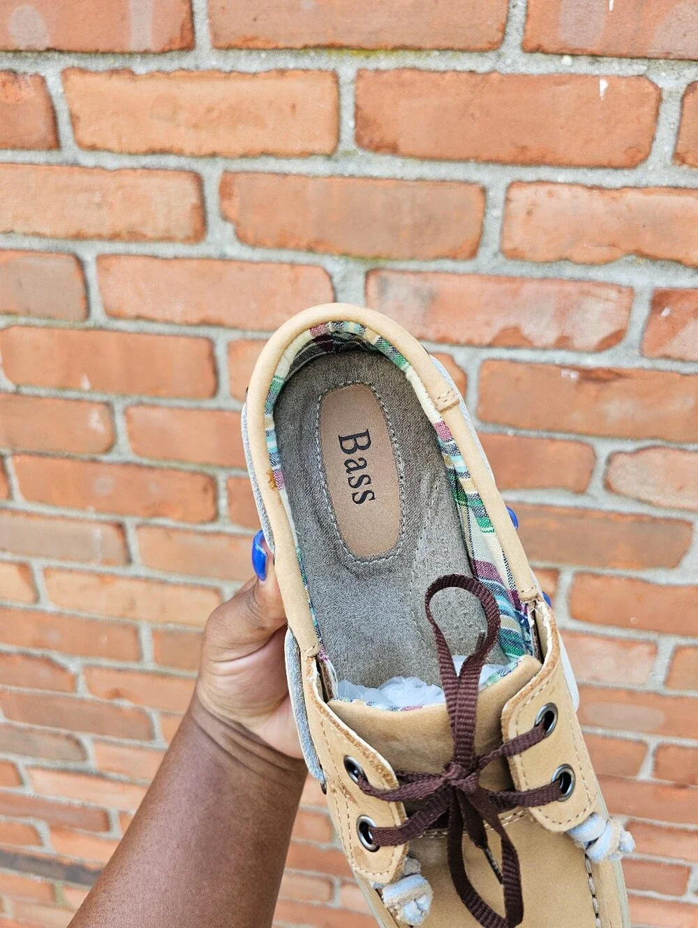 Bass Women’s Tan Leather Boat Shoes Size 7M